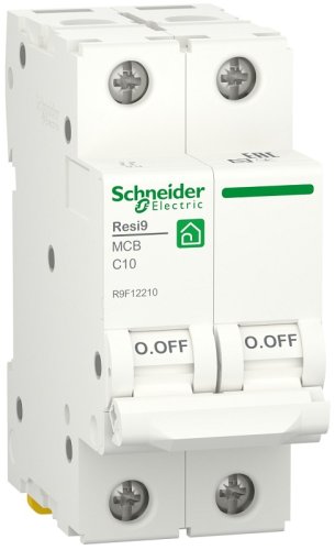 Выключатель автоматический Schneider Electric Resi9 2п 10A C 6кА  картинка